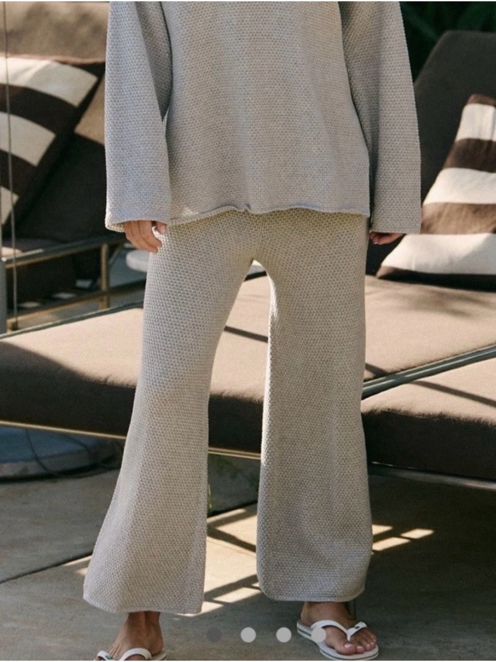 Free people beach Hailee knit wide leg pants gray S
